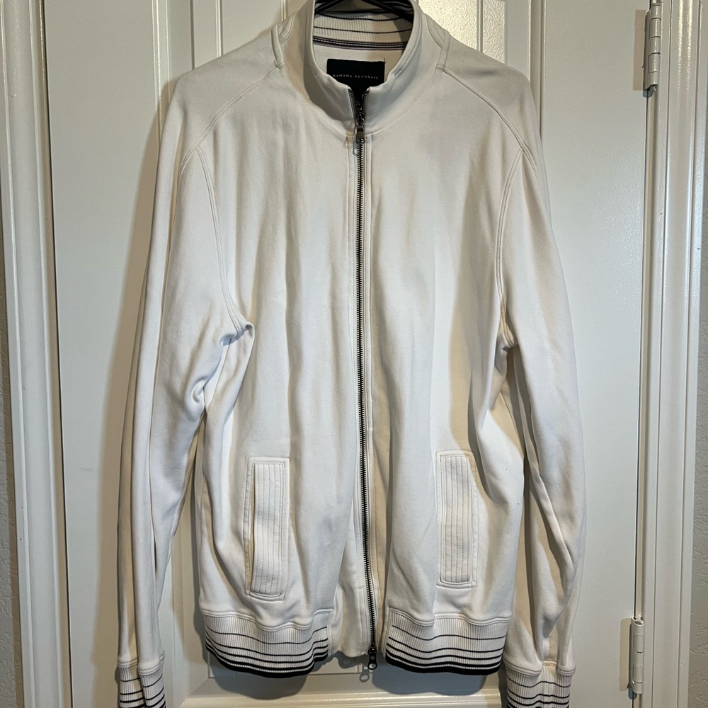 Banana Republic White Bomber Jacket